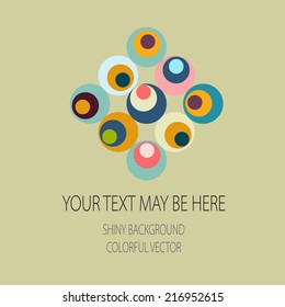 Vector retro color circle card template. Eps10