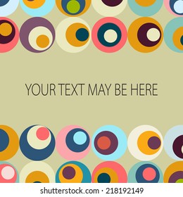 Vector retro color circle card template. Eps10