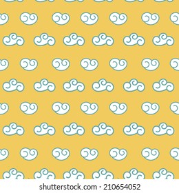 Vector retro color seamless clouds background. Eps10