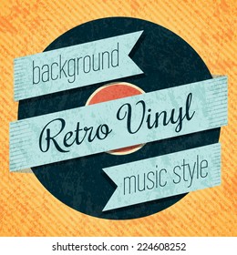 Vector retro color vinyl record card. Eps10