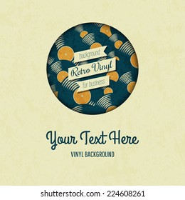 Vector retro color vinyl record card. Eps10