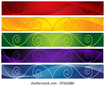 vector retro colorful banners