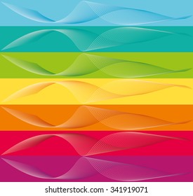 vector retro colorful banners