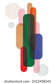 Vector retro colorful bunch of rectangles