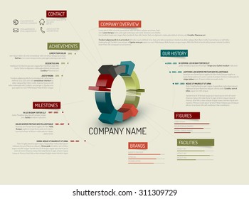 Vector retro Company overview design template