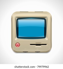 Vector retro computer square XXL icon	