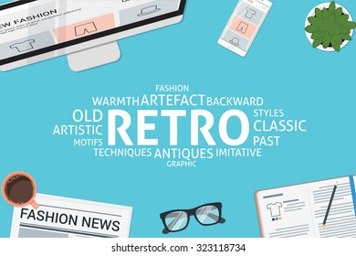 vector retro concept,template