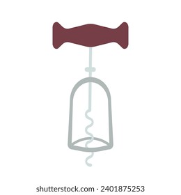 Vector retro corkscrew flat style illustration
