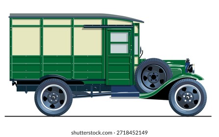 Vector retro delivery truck. Available eps-10 vector format separated by groups with transparency effects for one-click recolor