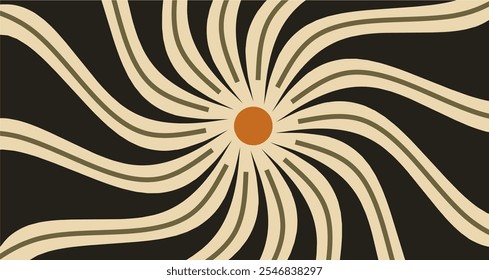 Diseño retro de Vector en colores beige y verde, sensación de los años 70