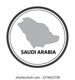 Vector retro design Saudi Arabia country. Circle black and line style in eps.10
