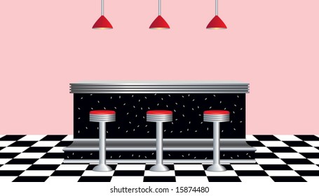 Vector Of Retro Diner 1950s Style