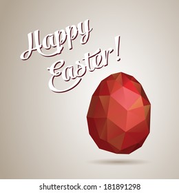 Vector retro egg made of color triangles