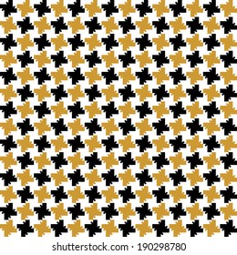 Vector Retro fashion seamless pattern. Gold black and white pattern