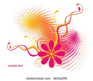 vector retro floral background