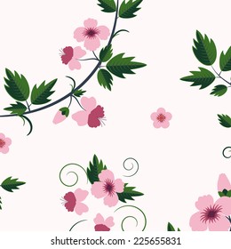 Vector retro floral background with flowers. Element for design vintage wallpaper. 