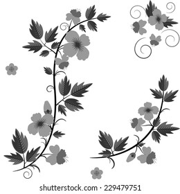 Vector retro floral background with flowers. Element for design vintage wallpaper. 