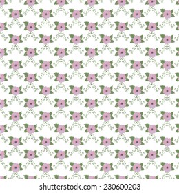 Vector retro floral background with flowers. Element for design vintage wallpaper. 