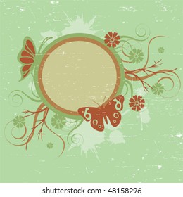 Vector retro floral background with space for text