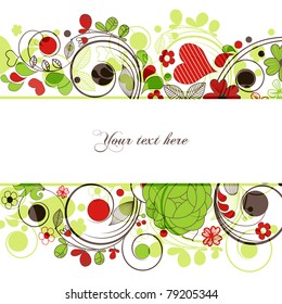 Bordes o banderas florales vectoriales retro