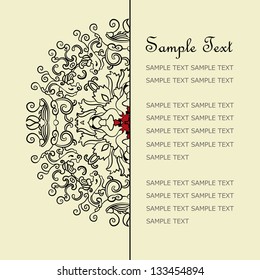 vector retro floral card