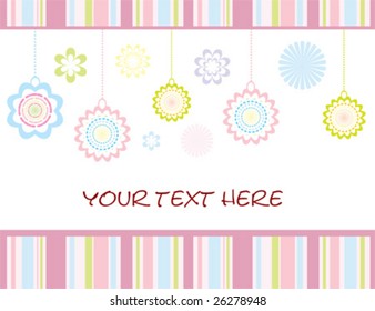 vector retro floral card