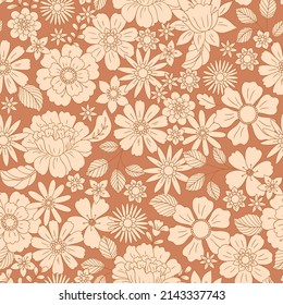 Vector Retro Floral Seamless Pattern