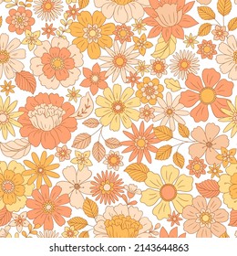 Vector Retro Floral Seamless Pattern