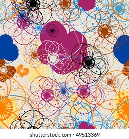 Vector Retro Floral (Seamless Pattern)