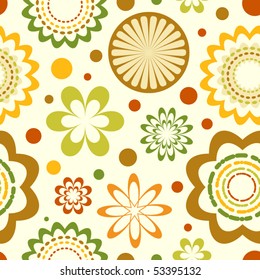 vector retro floral seamless pattern
