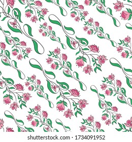 Vektor-Retro-Blumenmuster nahtlose Wallpaper