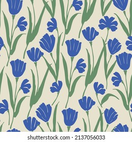 Vector retro flower illustration seamless repeat pattern fashion and home kitchen print fabric digital artwork