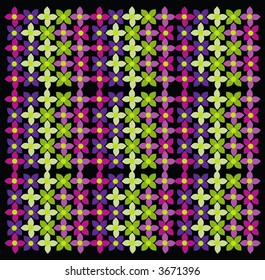 vector retro flowers pattern