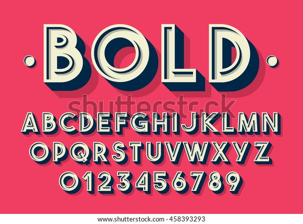 Vector Retro Font Alphabet Stock Vector (Royalty Free) 458393293