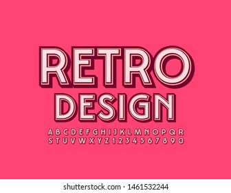 Fuente vectorial retro. Conjunto de letras y números antiguos en 3D.