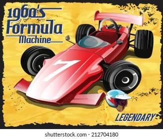 vector retro formula race car
