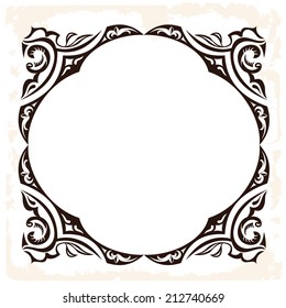 Vector retro frame. Decorative vintage background isolated