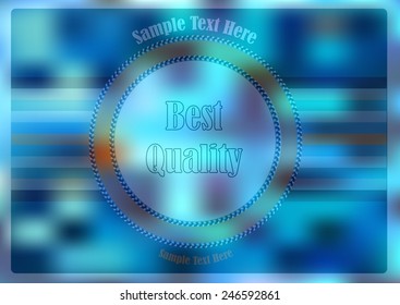 vector retro frame on blue bokeh background