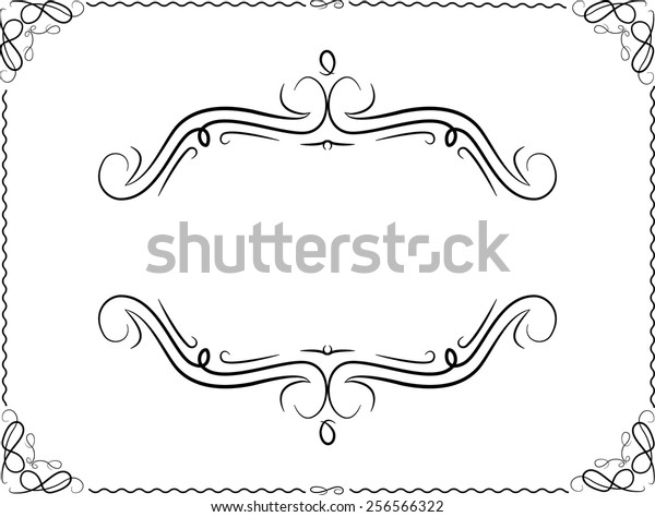 Vector Retro\
Frame with Scroll Elements . Vintage\

