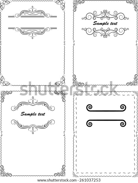 Vector Retro Frame\
with Scroll Elements . 