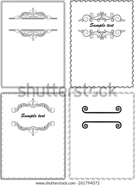 Vector Retro Frame\
with Scroll Elements .