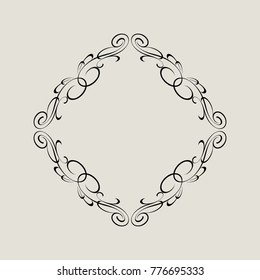 Vector  retro frames .Vector illustration. Black on beige .