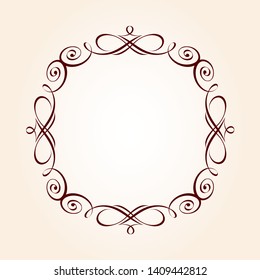  Vector retro frames .Vector illustration.Brown on beige.