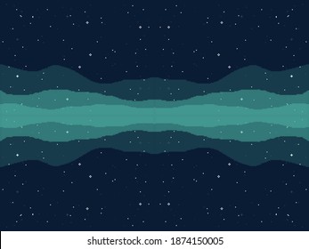 Vector retro futuristic background.  Pixel art background. 8 bit Retro game design interface Pixel art