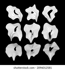 vector retro futuristic design elements. Retro graphics set , 80s design trends and vintage geometric element illustration.