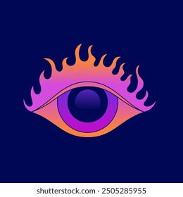 Vector retro futuristic neo grunge elements for print and graphic designs, abstract eye shapes y2k