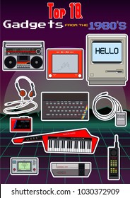 Vector Retro Gadgets from the 1980s