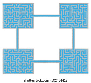 Vector Retro Game Maze for Children