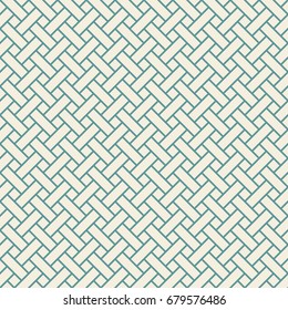 Vector retro geometric seamless pattern. Green vintage background