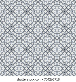 Vector retro geometric seamless pattern. Arabic pattern. Green vintage color background.